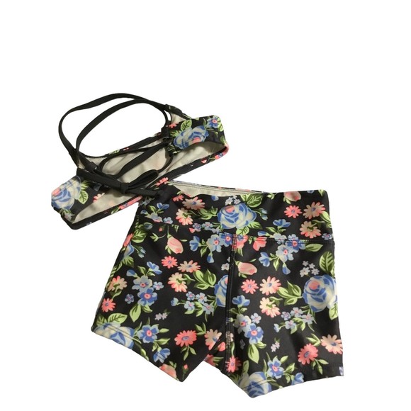 Girls' Swim Floral Bike Shorts with Adjustable Back Top Set NWT 4/5 - Picture 4 of 4